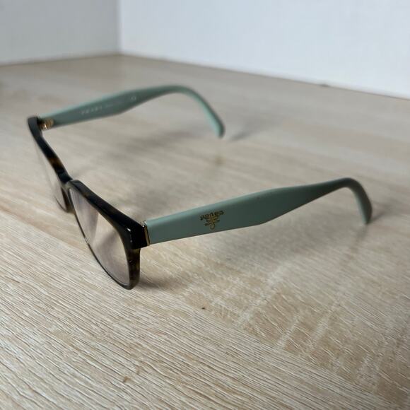 Prada VPR18T 2AU-1O1 Eyeglasses Brown Blue Frames 53-16-140 Made in Italy - Picture 3 of 10